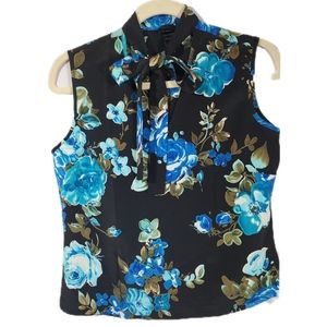 L. J. Freud size small black with floral print